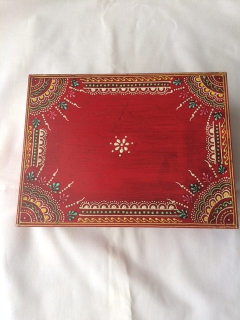 Tarot & Oracle Card Deck Box - Red Embossed Decorative with Lid