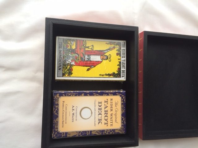 Tarot & Oracle Card Deck Box - Red Embossed Decorative with Lid - Image 4
