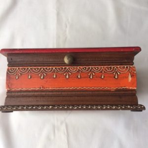 Tarot, Oracle Card Deck Box – Red Orange & Brown Embossed Decorative Box